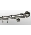 Metalowy karnisz Efekt stali nierdzewnej Ø 25/19 mm - Boston