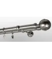 Metalowy karnisz efekt stali nierdzewnej Ø 25/19 mm - Kalisto