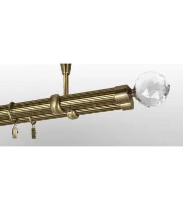 Antyk Ø 25/19 mm - Crystal kula drążek ryflowany
