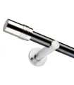 Karnisz pojedynczy 19mm matowy czarny Cylinder efekt stali nierdzewnej