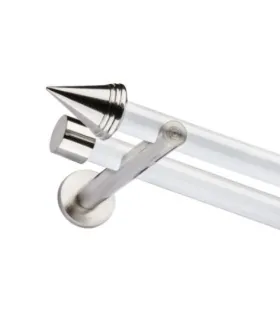 Dvojitá 19mm biela leskla koncovka Stizok inner efekt nerez