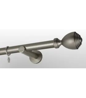 Satin nickel Ø 25 mm - koncovka Palacio tyč hladká držiak simple