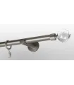 Nikiel satynowy Ø 25 mm - końcówka Crystal kula drążek gładki wspornik simple