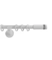 Karnisz pojedynczy 19mm biały błyszczący końcówka Cylinder crystal