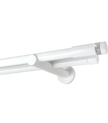 Podwójne 19mm białe błyszczące zakończenie Cylinder crystal