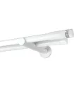 Karnisz podwójny 19mm biały błyszczący końcówka Cylinder crystal