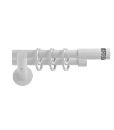 Podwójne 19mm białe błyszczące zakończenie Cylinder crystal
