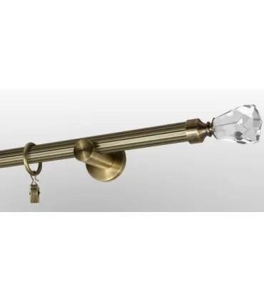 Antyk Ø 19mm - Crystal cone Wspornik pojedynczy simple drążek ryflowany