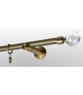 Antyk Ø 19mm - Crystal kula Wspornik pojedynczy simple drążek ryflowany
