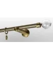 Antyk Ø 19mm - Crystal kula Wspornik pojedynczy simple drążek ryflowany