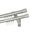 Karnisz podwójny profil aluminiowy INOX końcówka Pullo
