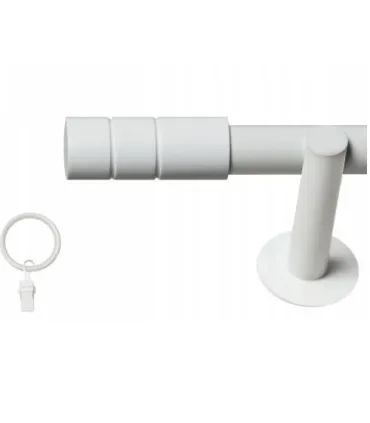 Pojedyncza 25mm biała matowa końcówka Cylinder gładka