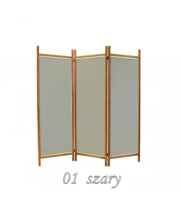 PARAWAN 5-SKRZYDŁOWY szary, rama - sosna - na stanie 7 szt.