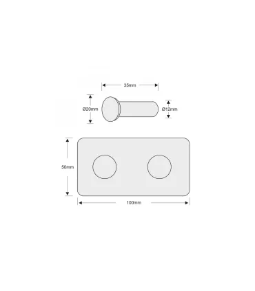 Wieszak podwójny samoprzylepny Inox N007