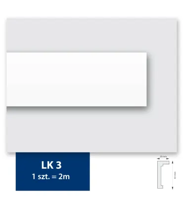 Sufitowa listwa karniszowa Prestige 3 - odpowiednia do podświetlenia LED 200x6,5cm