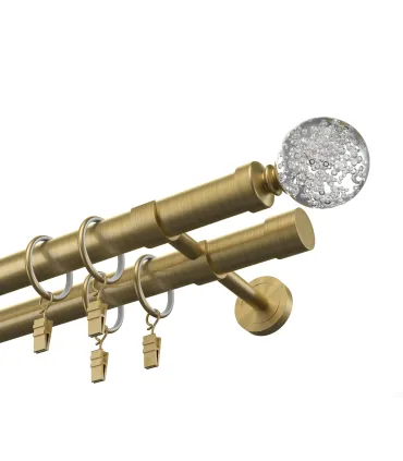 Metalowy karnisz podwójny EXCLUSIVE Antyk Ø 28 mm - Crystal