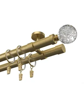 Metalowy karnisz podwójny EXCLUSIVE Antyk Ø 28 mm - Crystal