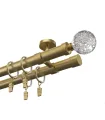 Metalowy karnisz podwójny sufitowy EXCLUSIVE Antyk Ø 28 mm - Crystal