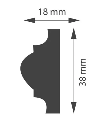 Dekoracyjna listwa ścienna WD04A 200 x 3.8 cm