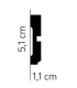 Listwa dekoracyjna ścienna MDD414 200 x 5.1 x 1.1 cm Mardom