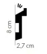 Dekoracyjna listwa na ścianę MD024 200 x 8 x 2.7 cm Mardom - odpowiednia do podświetlenia LED