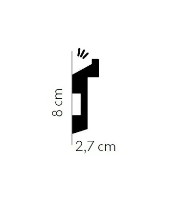 Dekoracyjna listwa na ścianę MD024 200 x 8 x 2.7 cm Mardom - odpowiednia do podświetlenia LED