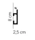 Listwa dekoracyjna na ścianę QL019 200 x 8 x 2.5 cm Mardom - odpowiednia do podświetlenia LED