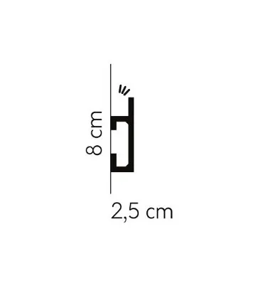 Listwa dekoracyjna na ścianę QL019 200 x 8 x 2.5 cm Mardom - odpowiednia do podświetlenia LED