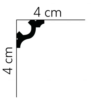 Dekoracyjna listwa sufitowa MD172 200 x 4 x 4 cm Mardom