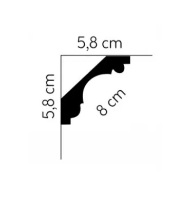 Dekoracyjna listwa sufitowa MDA005 200 x 5.8 x 5.8 cm Mardom