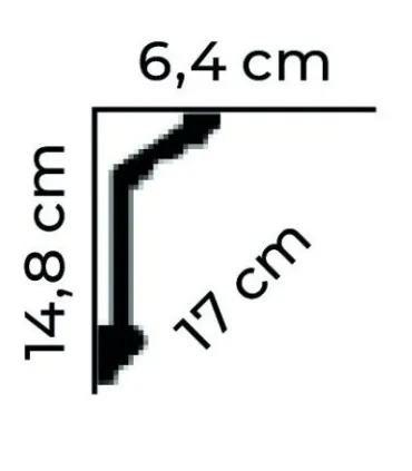 Listwa dekoracyjna na sufit MDA072 200 x 14.8 x 6.4 cm Mardom