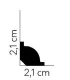 Listwa przypodłogowa MD001 200 x 2.1 x 2.1 cm Mardom