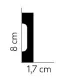 Listwa przypodłogowa MD008 200 x 8 x 1.7 cm Mardom