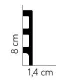 Listwa przypodłogowa MD014 200 x 8 x 1.4 cm Mardom
