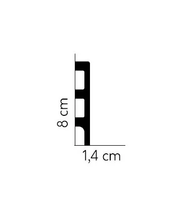 Listwa przypodłogowa MD014 200 x 8 x 1.4 cm Mardom