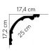 Dekoracyjna listwa sufitowa MDB128 200x17x17.8 cm Mardom