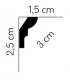 Listwa dekoracyjna na sufit MDB180 200x2.5x1.5 cm Mardom