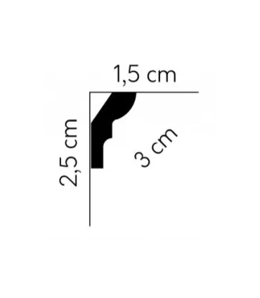 Listwa dekoracyjna na sufit MDB180 200x2.5x1.5 cm Mardom