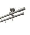 Profilowy aluminiowy karnisz sufitowy podwójny Elegant satyna Cylinder