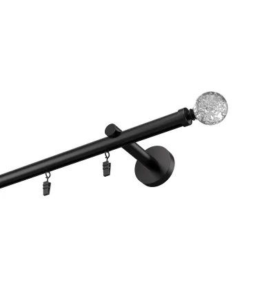 Profilowy aluminiowy karnisz pojedynczy Elegant czarny Kula Bubble