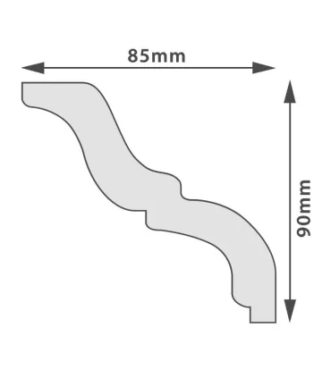 Listwa dekoracyjna na sufit NM T 200 x9x8.5 cm DSM