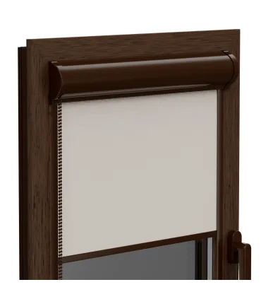 Roleta Termo (termoizolacyjna) w aluminiowej brązowej kasecie Elite plus seria Biała