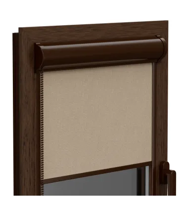 Roleta termo (termoizolacyjna) w aluminiowej brązowej kasecie Elite plus seria Szara