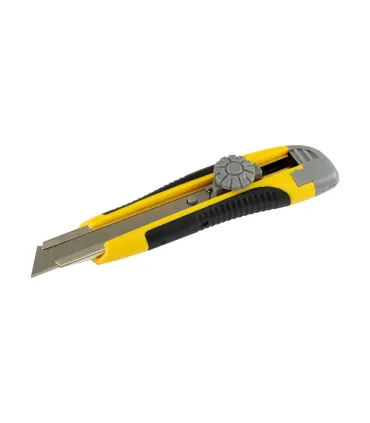 Nóż z ostrzem łamanym MASTERTOOL 18 mm, metalowe prowadnice, ścisk śrubowy, powłoka TPR, 3 ostrza 17-0118