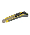 Nóż z odłamywanym ostrzem MASTERTOOL AUTO 18 mm, metalowe prowadnice, zacisk przyciskowy, powłoka TPR, 3 ostrza 17-0183