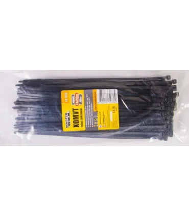 Opaska zaciskowa MASTERTOOL na kable, nylon 4,8*250 mm, czarna 100 szt. opakowanie 20-1855