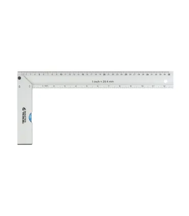 Kątownik stolarski aluminiowy MASTERTOOL 350 mm, libelki 0,5 mm/m 0,03° 30-4350