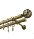 Karnisz metalowy Antyk podwójny Ø 19 mm - Kula Modern