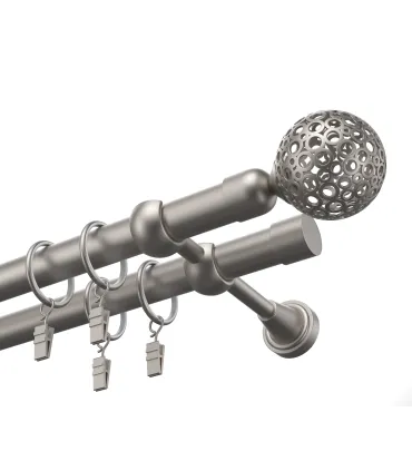 Karnisz metalowy Satyna podwójny Ø 19 mm - Kula Modern