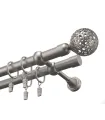 Karnisz metalowy Satyna podwójny Ø 19 mm - Kula Modern